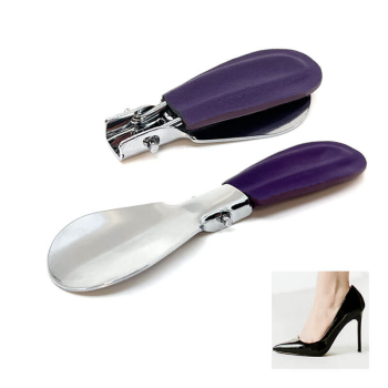 Trixi Gronau Schuhanzieher Cedric, Edelstahl, Ledergriff Dollaro purple, style